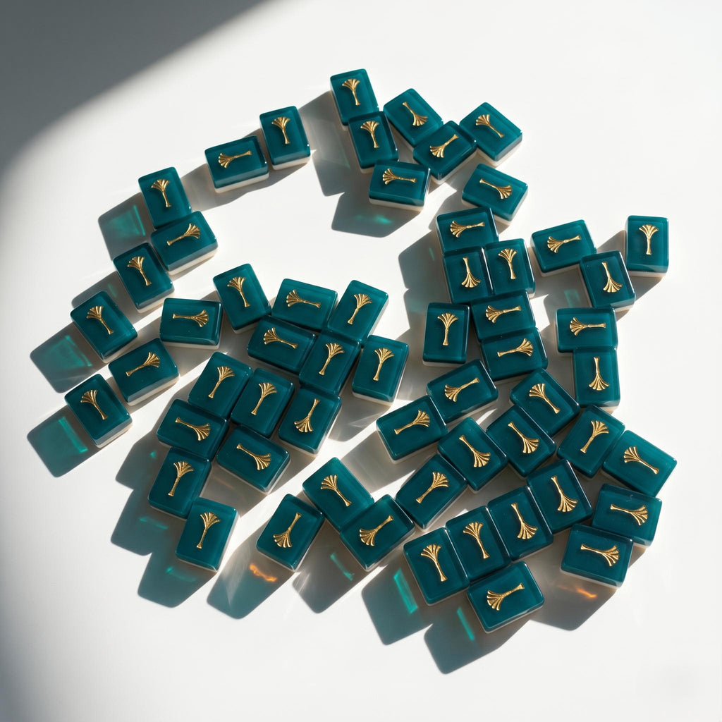 Teal & Magenta — Gold Ginkgo