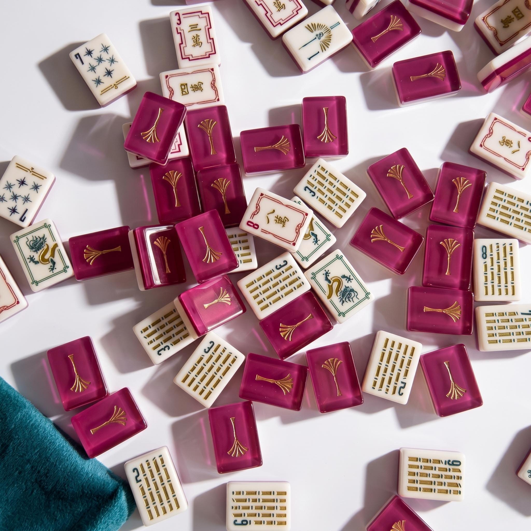 Teal & Magenta — Gold Ginkgo