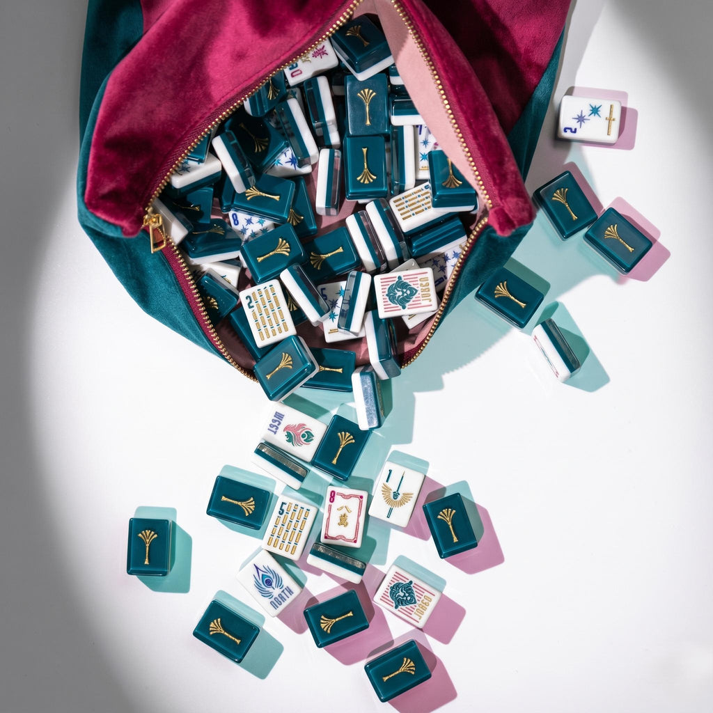 Teal & Magenta — Gold Ginkgo