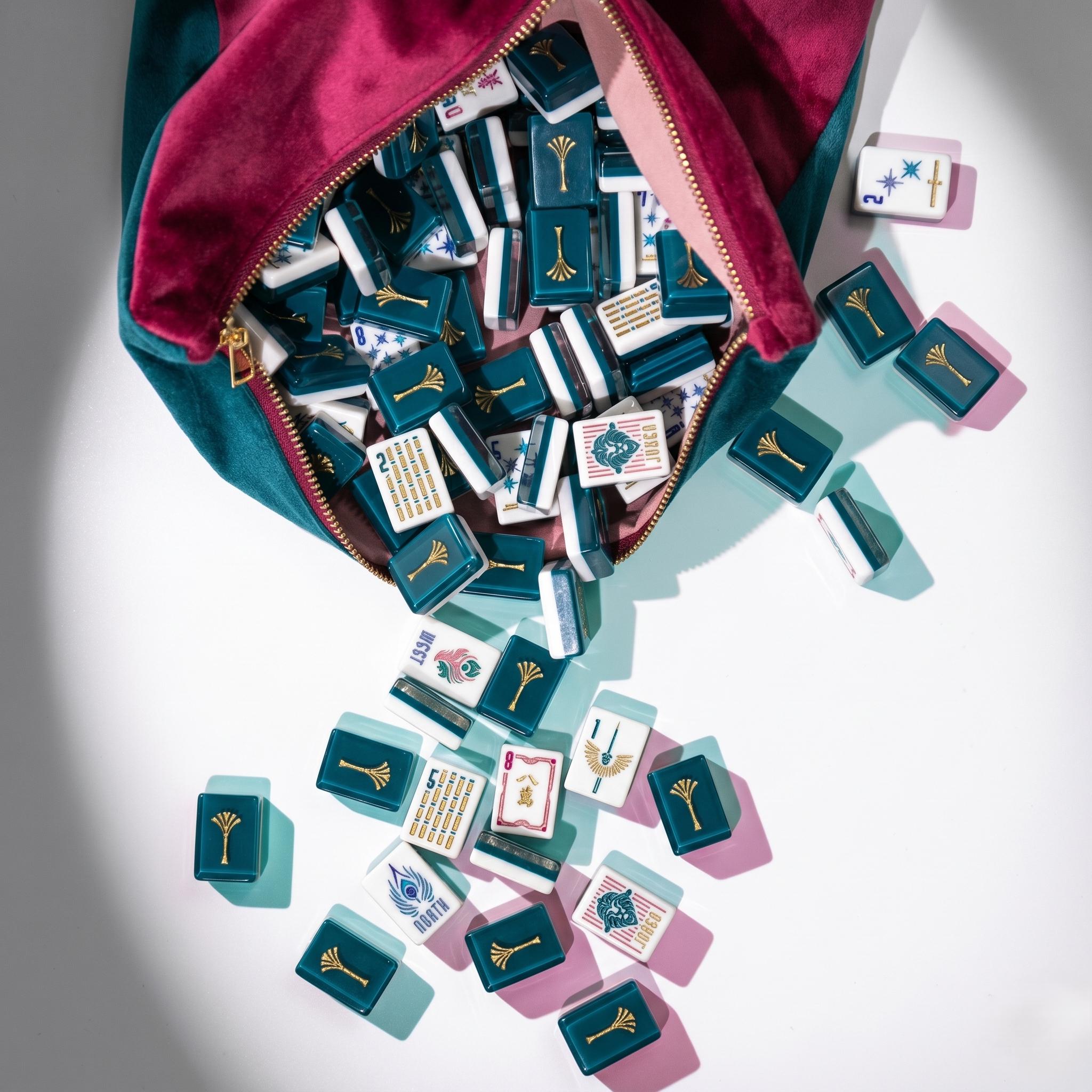 Teal & Magenta — Gold Ginkgo
